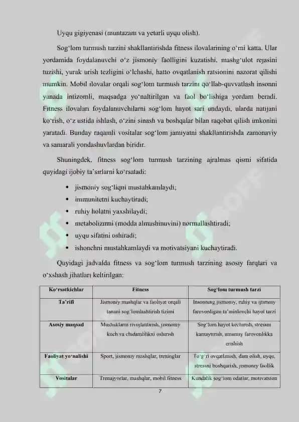 Fitness va sog'liqni saqlash ilovasi yaratish. 7
