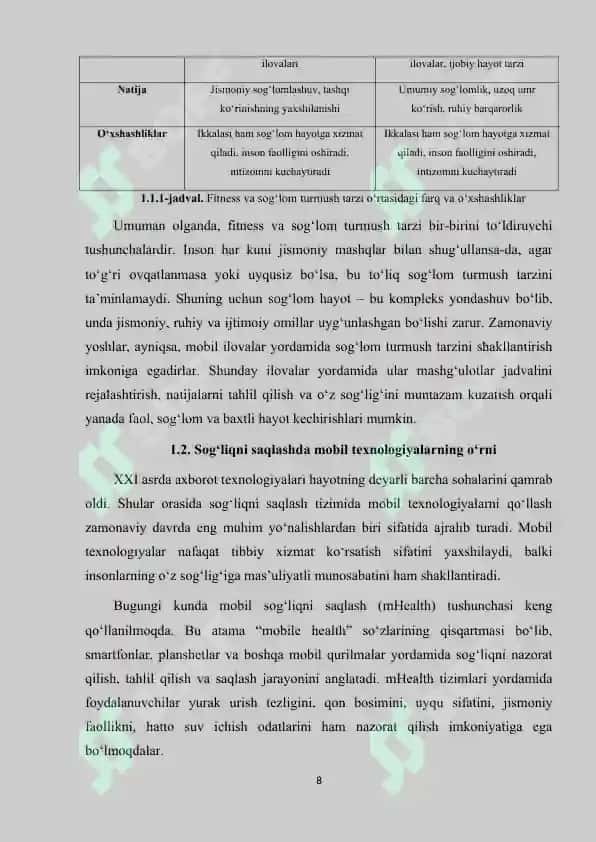 Fitness va sog'liqni saqlash ilovasi yaratish. 8