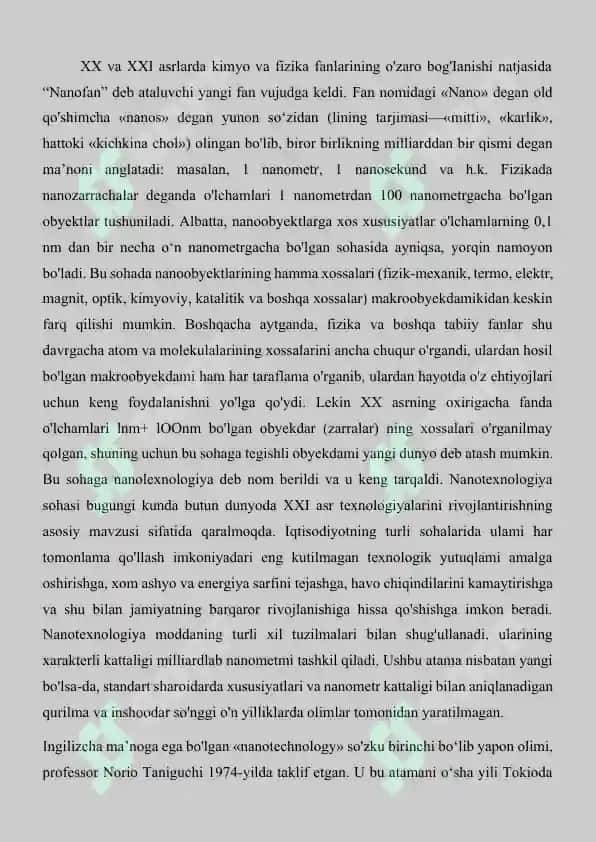 Nanomateriallarning mexanik fizikaviy va kimyoviy xossalari 2