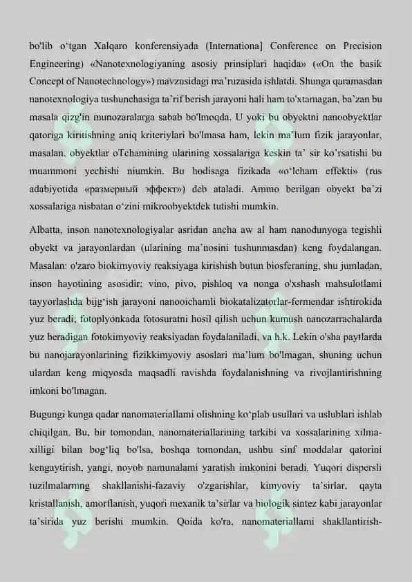 Nanomateriallarning mexanik fizikaviy va kimyoviy xossalari 3
