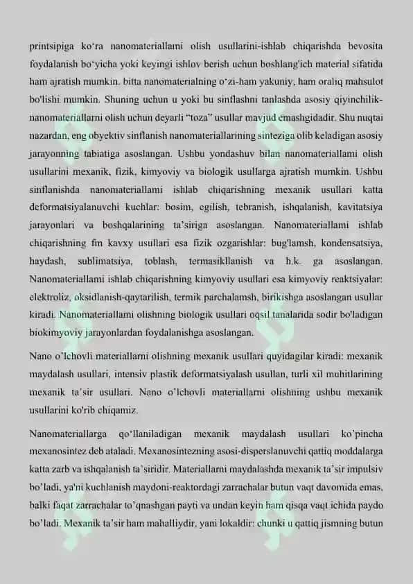Nanomateriallarning mexanik fizikaviy va kimyoviy xossalari 5