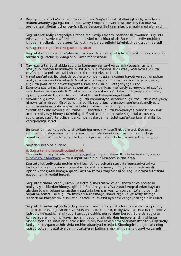 Sug'urta yakuniy test savollari va javoblari bilan 3