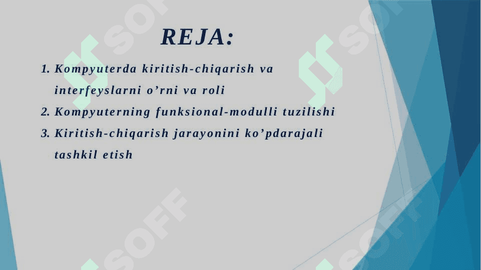 Kiritish-chiqarish tizimlarining tashkil etilishi 2