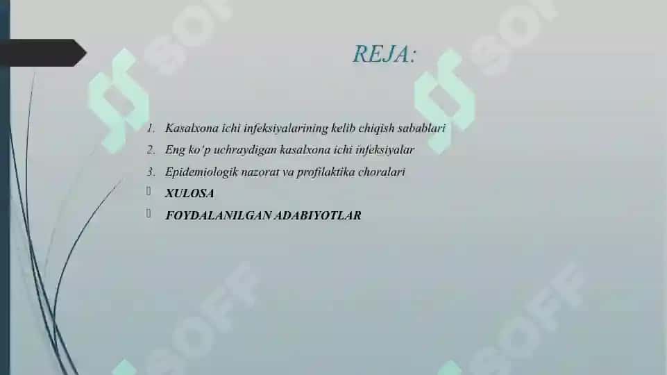 KASALXONA ICHI INFEKSIYALARINING EPIDEMIOLOGIK XARAKTERISTIKASI. 2