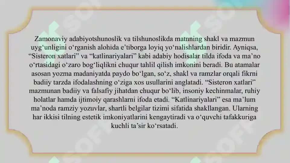 Sisteron xatlari va katlinariyalari slayd 3