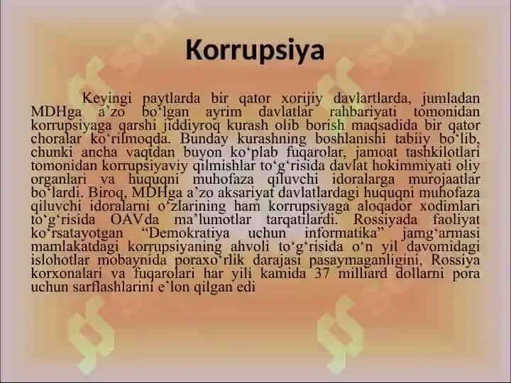 Korrupsiyaning kelib chiqish sabablari 5