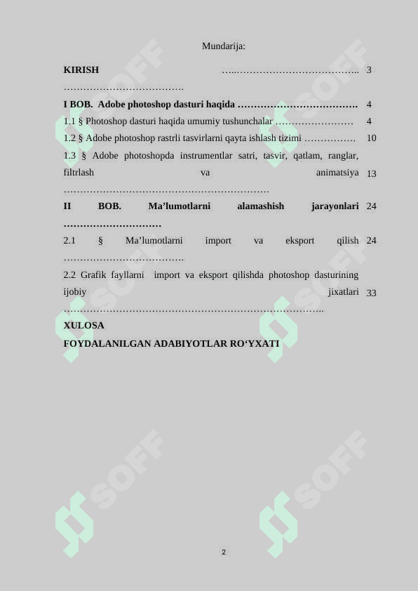 Adobe Photoshop dasturida ma’lumotlarni eksport va import qilish 2