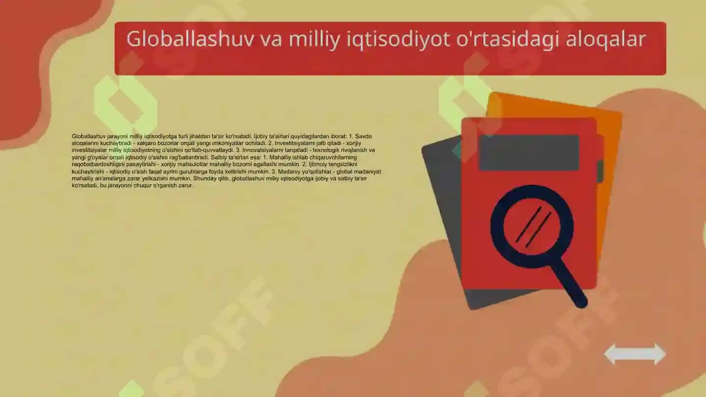 Globallashuvning milliy iqtisodiyotga ta’sir 4