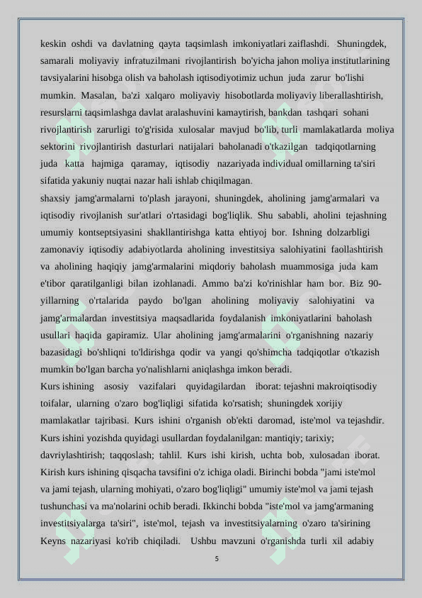 Iqtisodiy jamg’arish mohiyati va manbalari 5