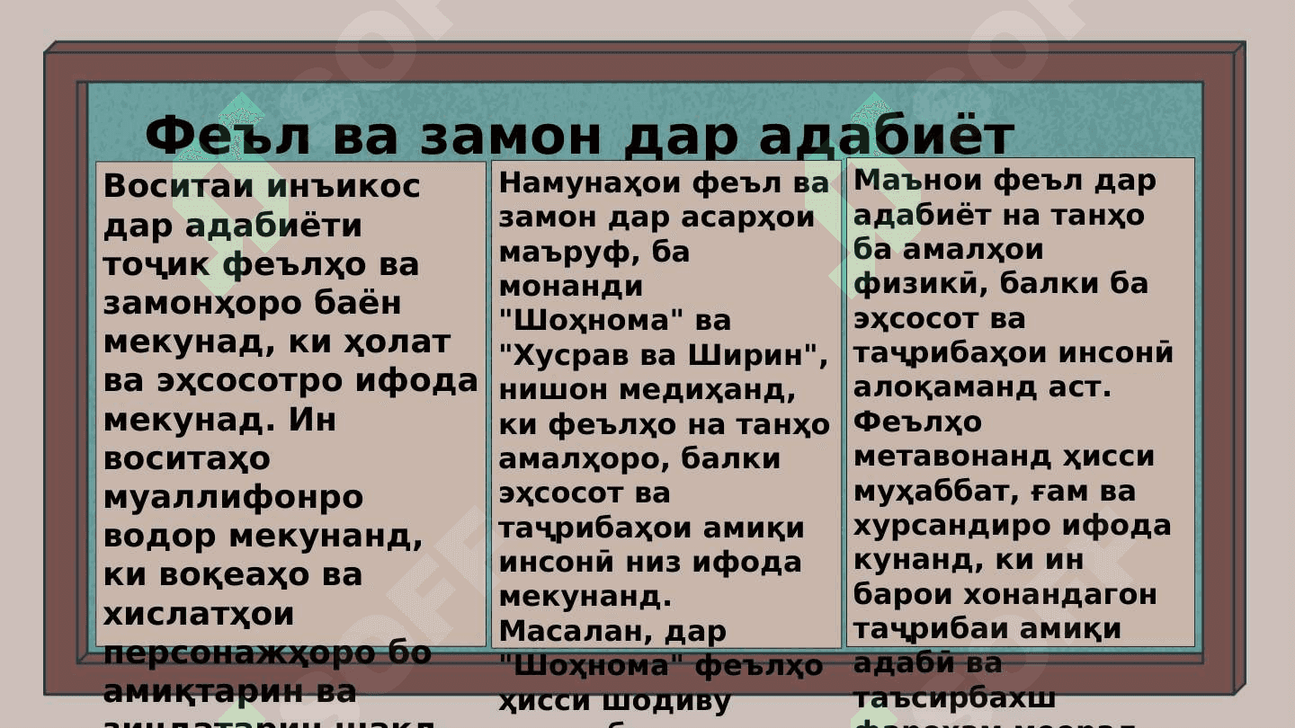 Феъл ва замонҳои он 6