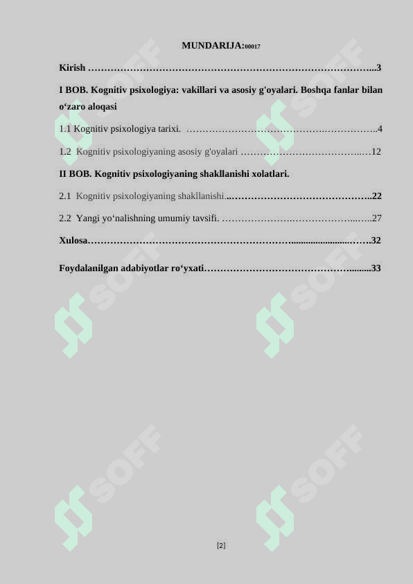 Shaxsning kognitiv murakkabligi 2
