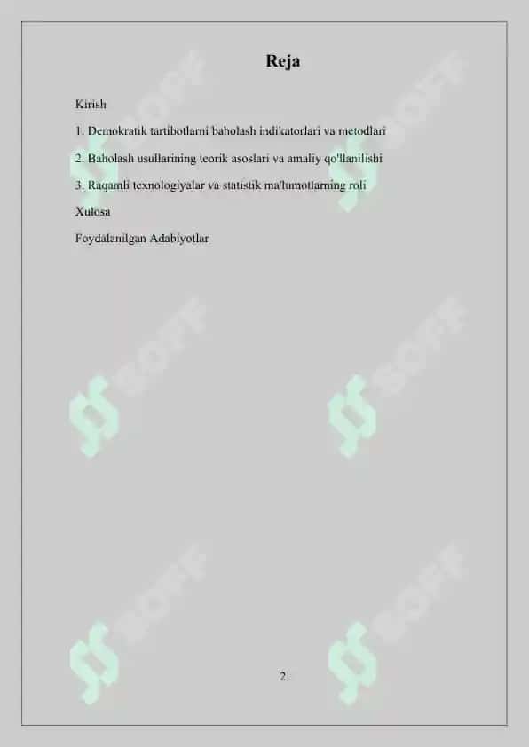 ZAMONAVIY DEMOKRATIK TARTIBOTLARNI BAHOLASH USULLARI 2