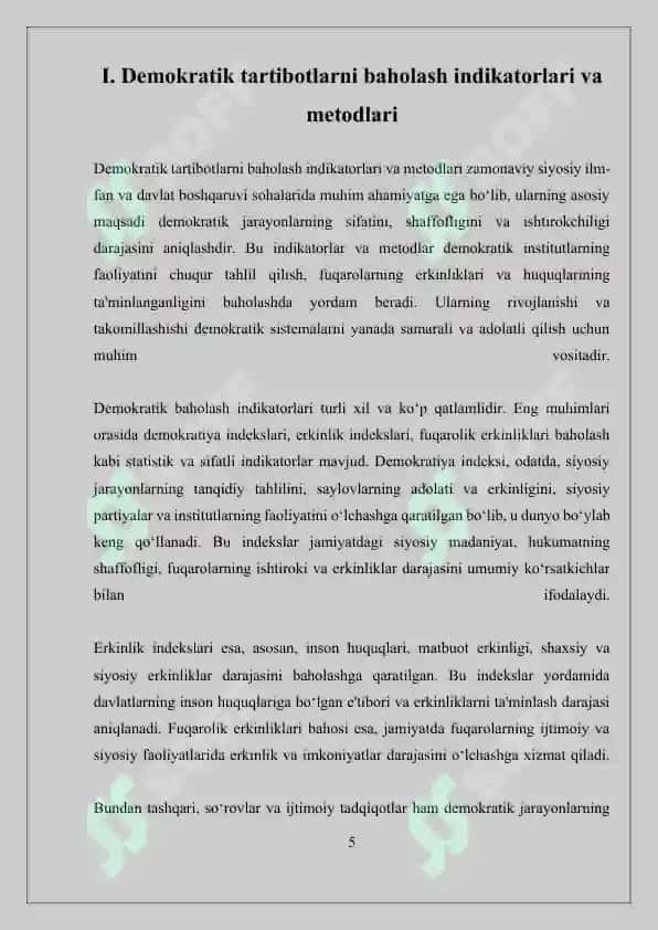 ZAMONAVIY DEMOKRATIK TARTIBOTLARNI BAHOLASH USULLARI 5
