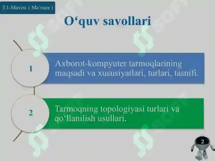 Kompyuter tarmogʻi va internet texnologiyasi 2