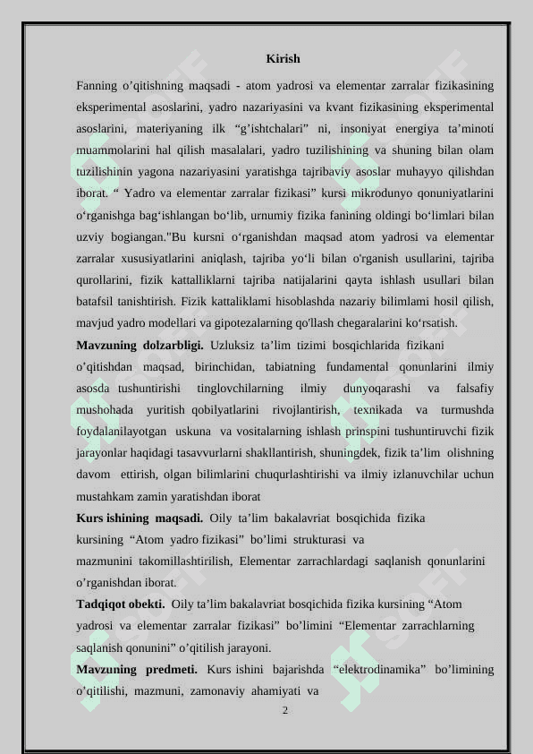 Atom yadrosi. 2