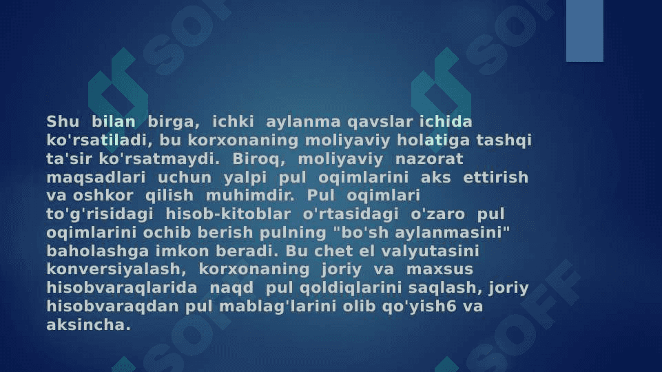 Pul o’qimi tog’risidagi hisobot va uni tuzish usullari 4