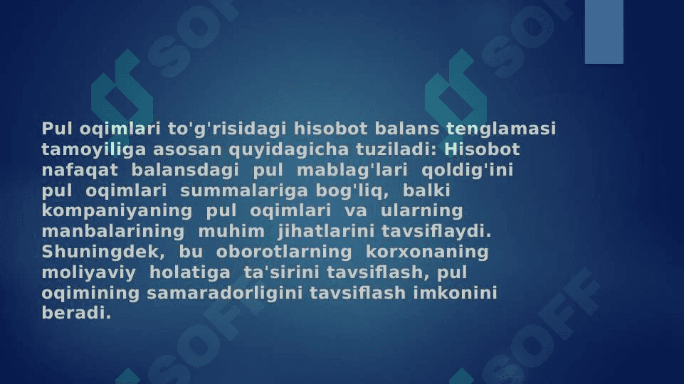 Pul o’qimi tog’risidagi hisobot va uni tuzish usullari 7