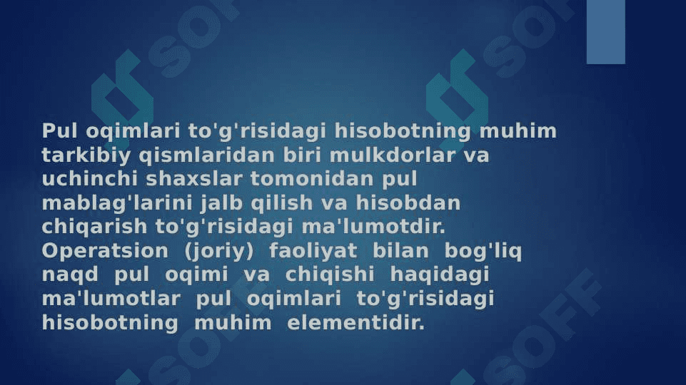 Pul o’qimi tog’risidagi hisobot va uni tuzish usullari 8