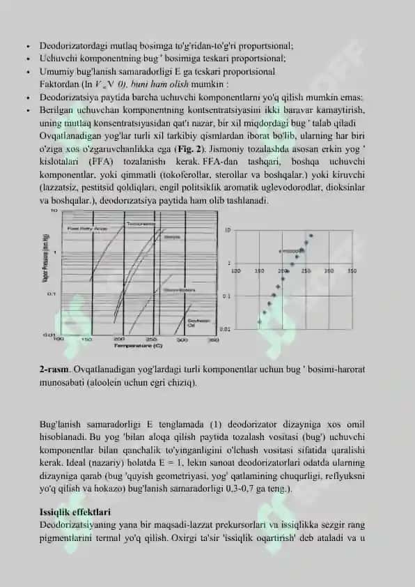Paxta yog’ini Dezodaratsiyalash Jarayonini Modellashtirish 4