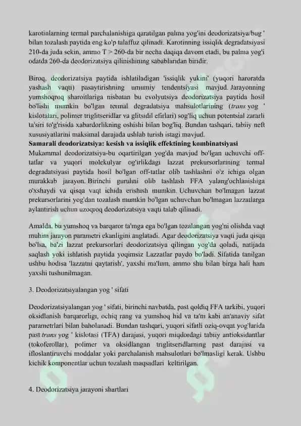 Paxta yog’ini Dezodaratsiyalash Jarayonini Modellashtirish 5