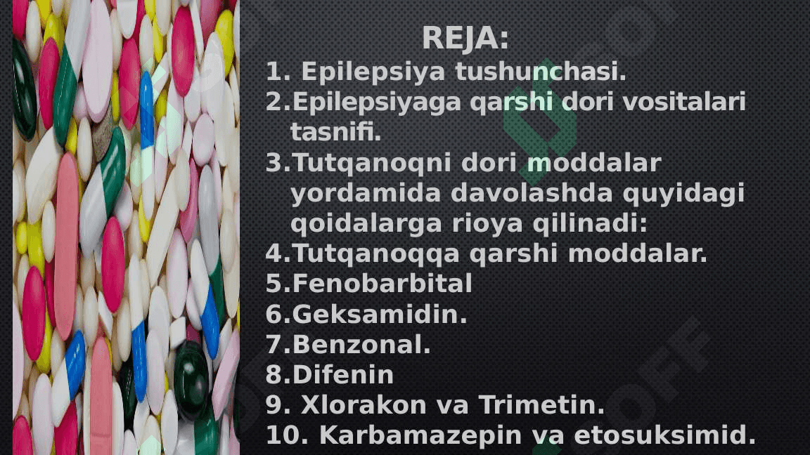 Epilepsiyaga qarshi vositalar. 2