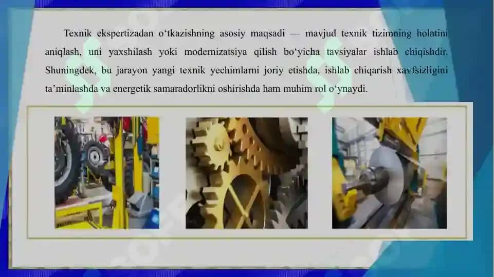 Texnik tizmni ekspertizadan oʻtkazishni tashkil etish 7