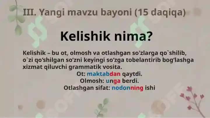 Kelishiklar 6