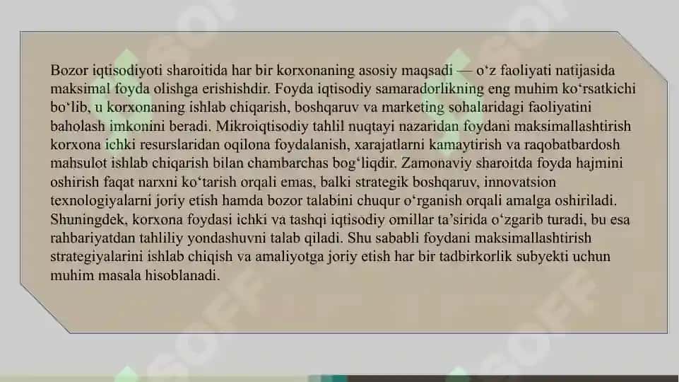 Foydani maksimallashtirish strategiyalari SLAYD 3