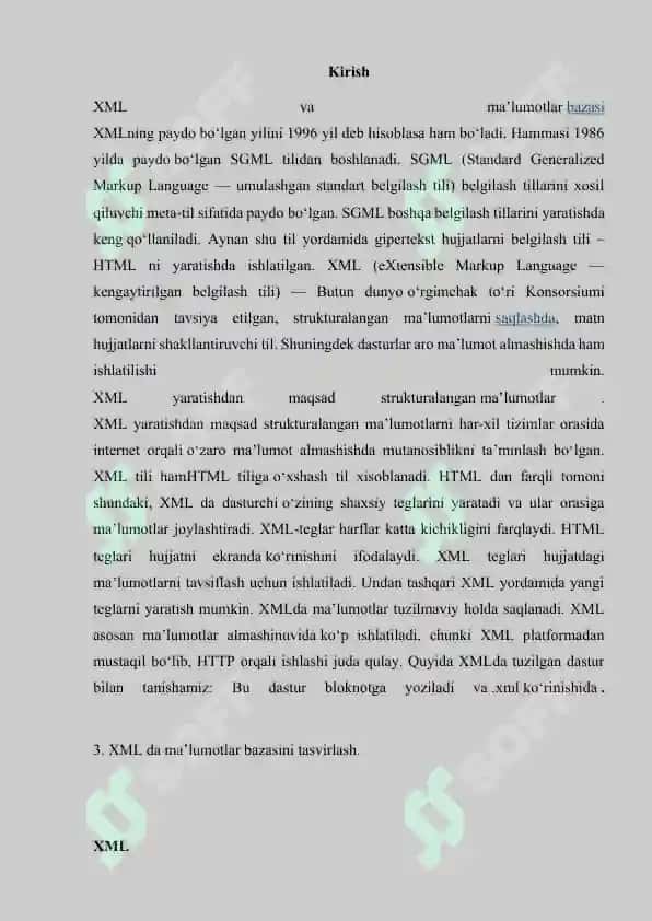 XML va ma'lumotlar bazasi 3
