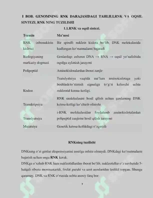 GENOMNING RNK DARAJASIDAGI TAHLILI 5