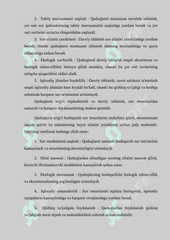 Quduqlarni davriy ishlatish 1