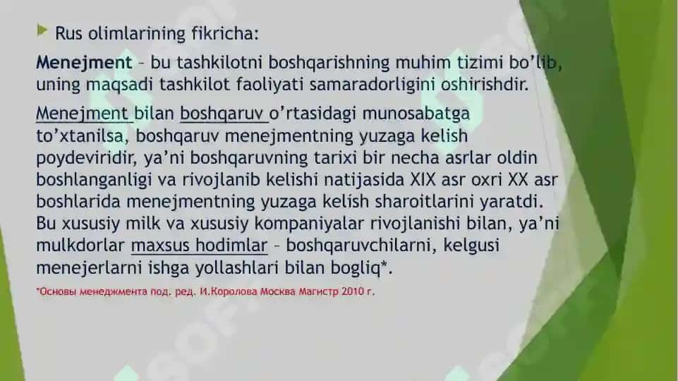 Menejmentning nazariy asoslari 4
