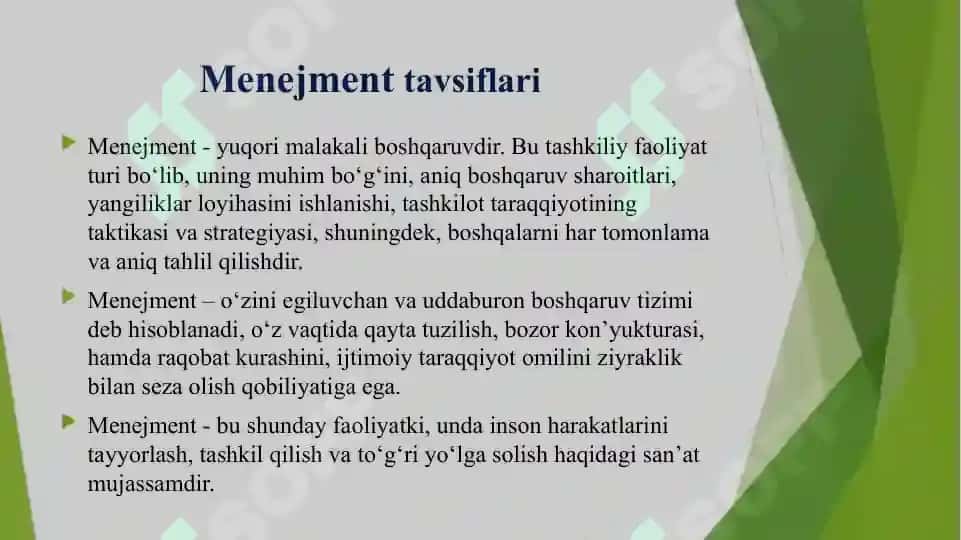 Menejmentning nazariy asoslari 8