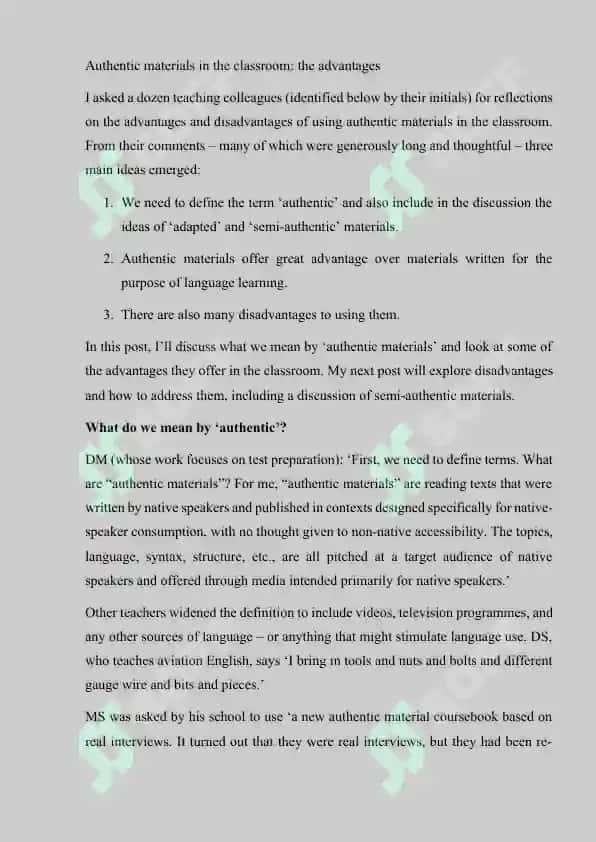 Benefits of using authentic materials to the young learners 2