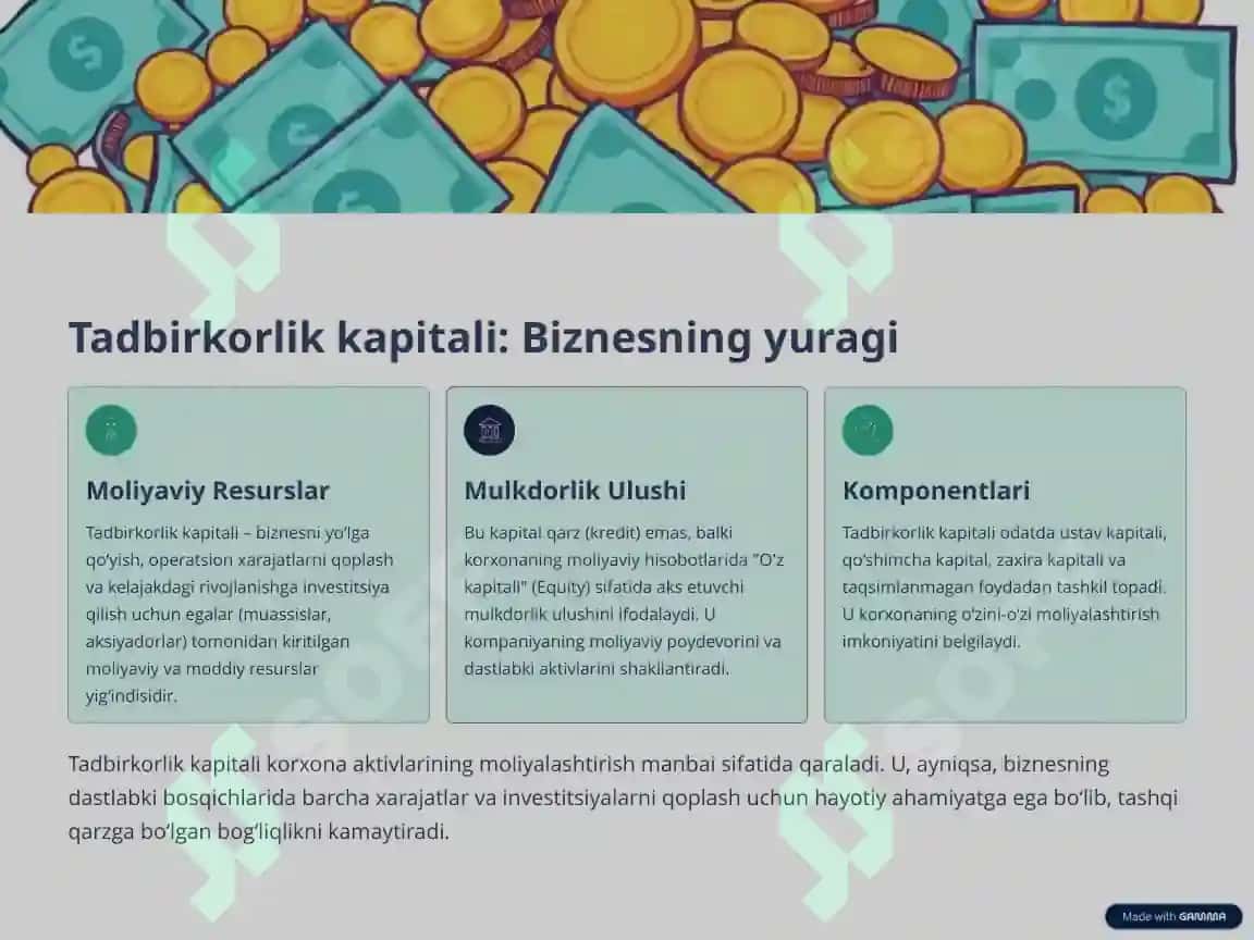 Tadbirkorlik kapitali 3