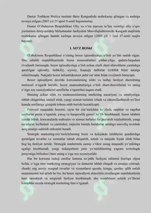 STRATEGIK MARKETING DASTURI 3