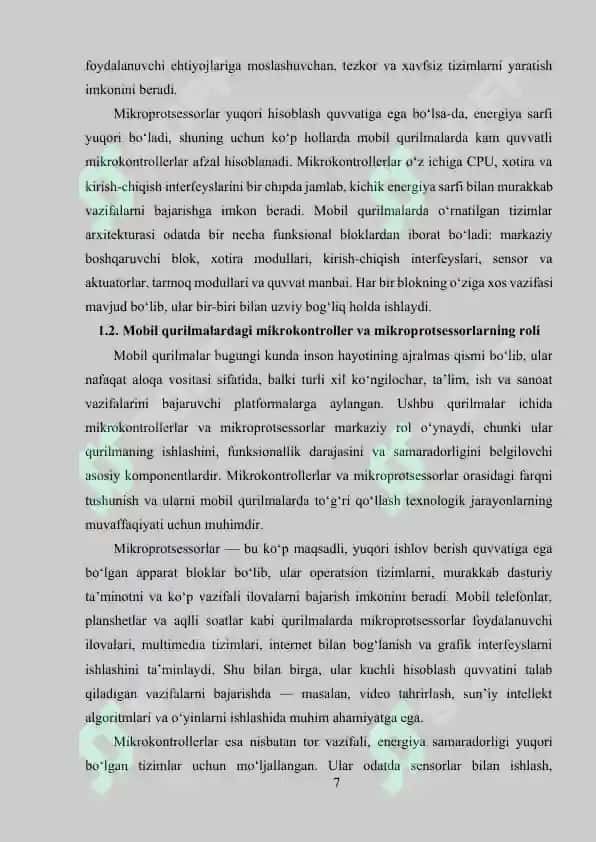 MOBIL QURILMALARDA O‘RNATILGAN TIZIMLARNING QO‘LLANILISHI 7