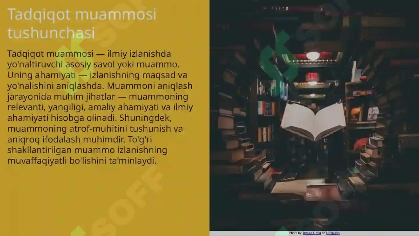 TADQIQOT MUAMMOSINI SHAKLLANTIRISH VA GIPOTEZA 3