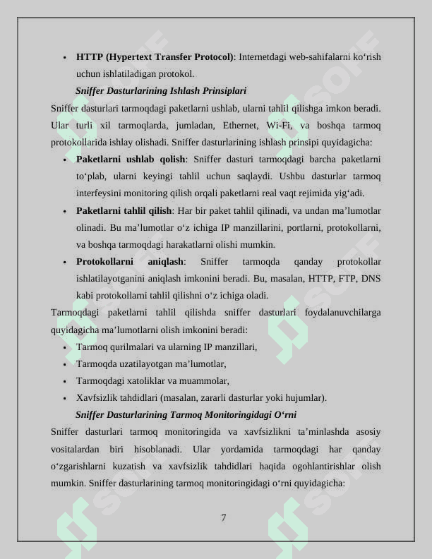 “Tarmoqqa ulangan qurilmalarni sniffer dasturlari yordamida tahlillash” 7