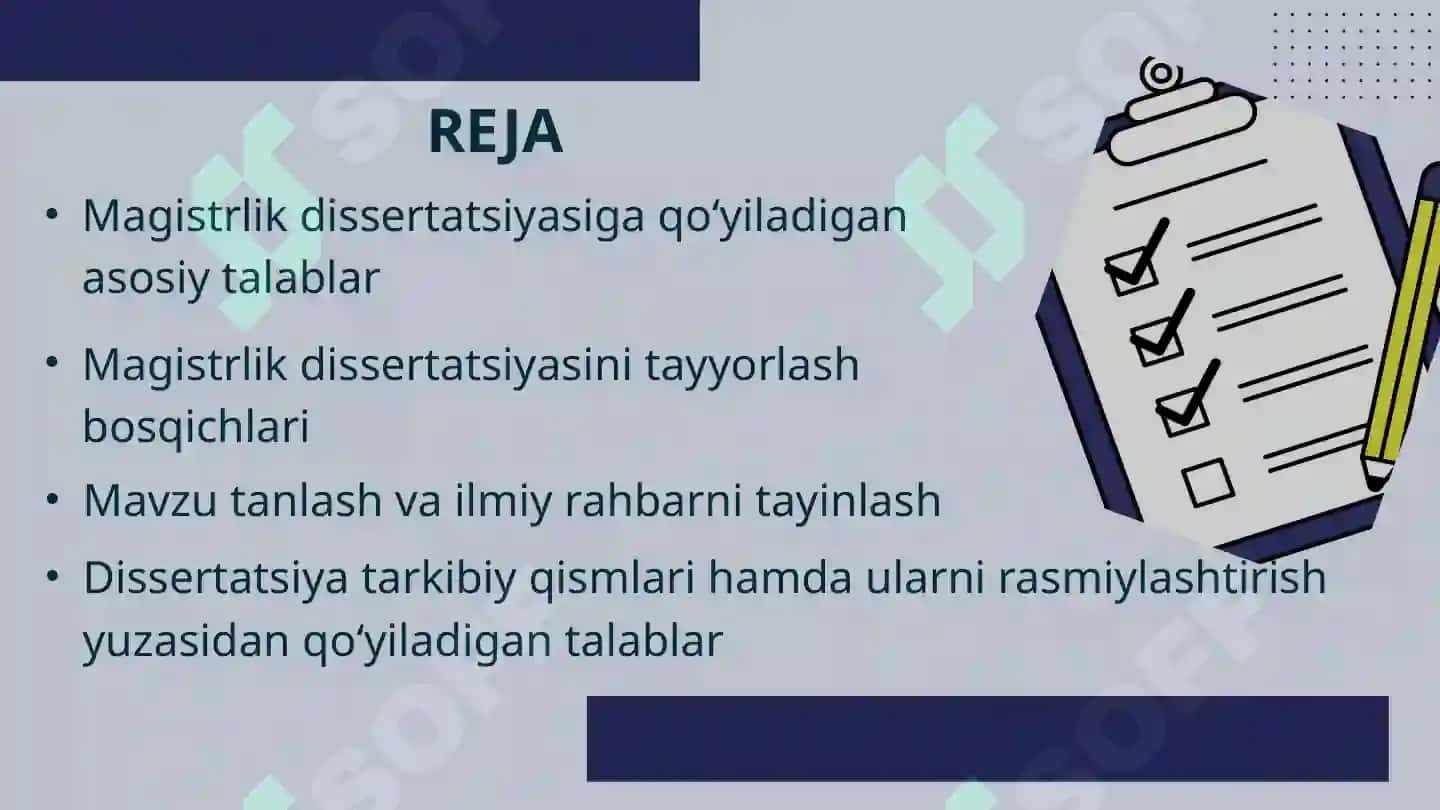 MAGISTRLIK DISSERTATSIYASINIRASMIYLASHTIRISHTARTIBI 2