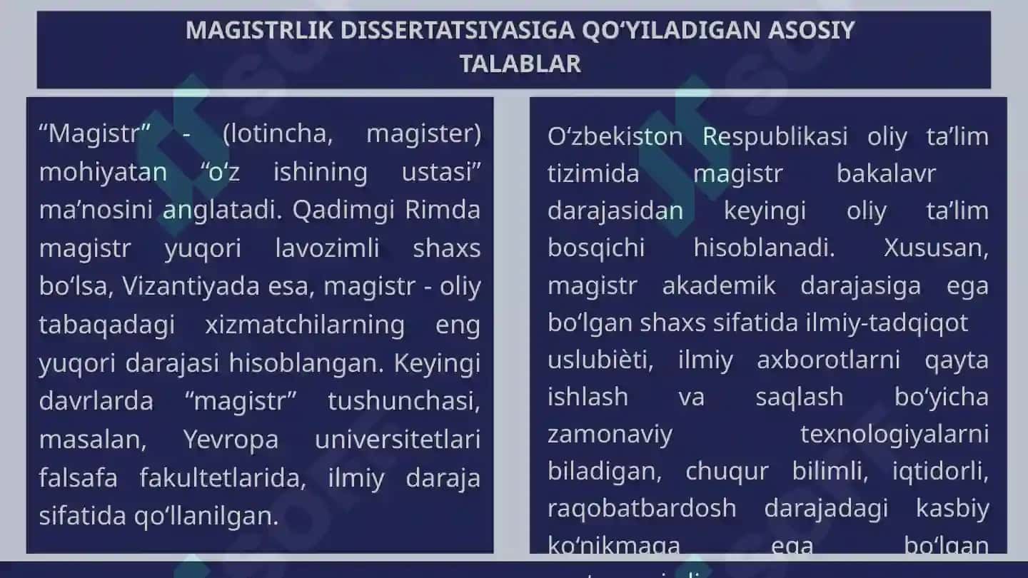 MAGISTRLIK DISSERTATSIYASINIRASMIYLASHTIRISHTARTIBI 3