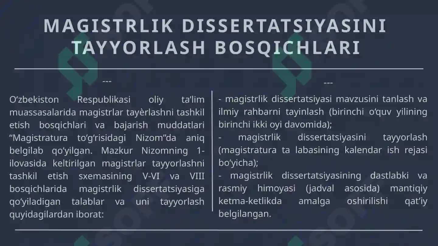 MAGISTRLIK DISSERTATSIYASINIRASMIYLASHTIRISHTARTIBI 5