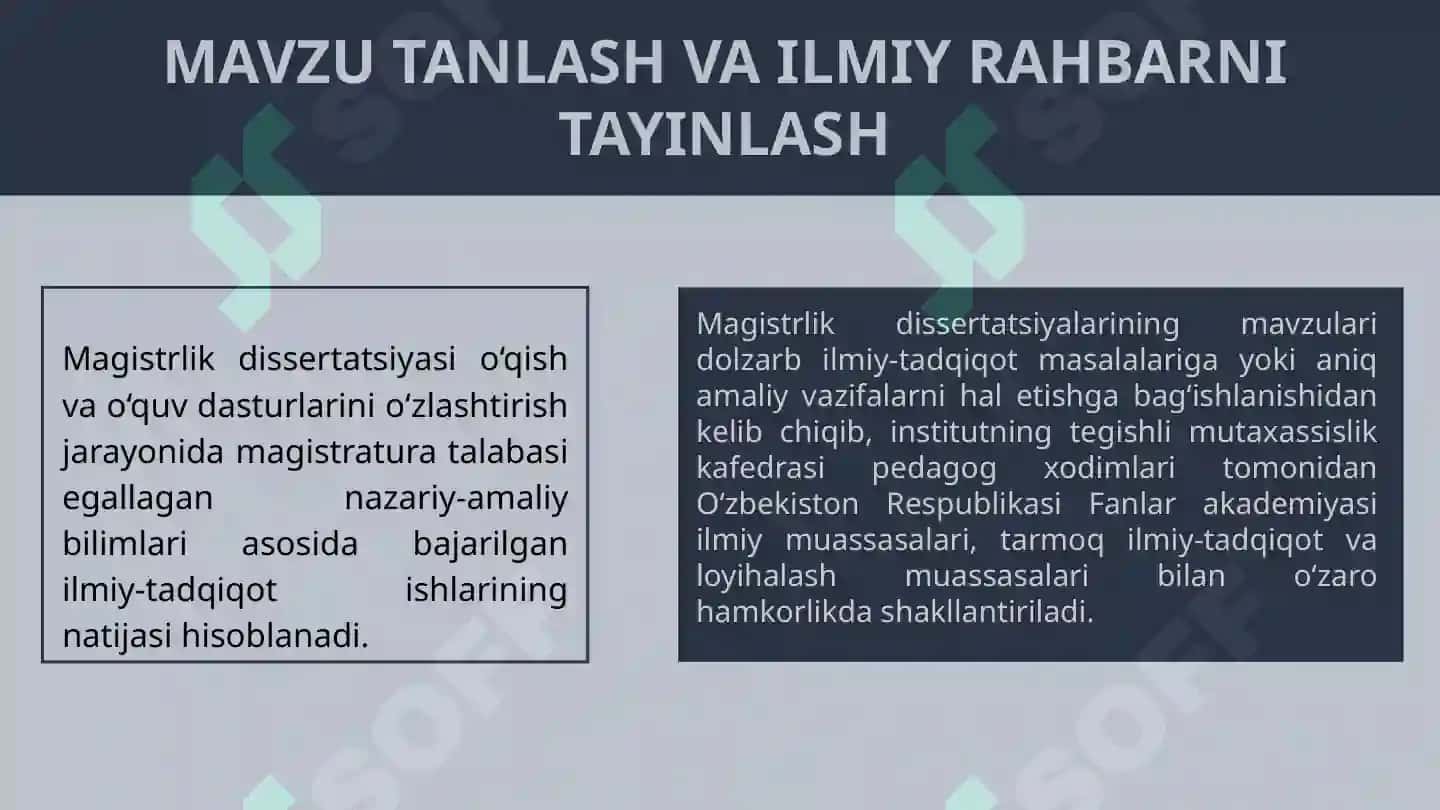 MAGISTRLIK DISSERTATSIYASINIRASMIYLASHTIRISHTARTIBI 6