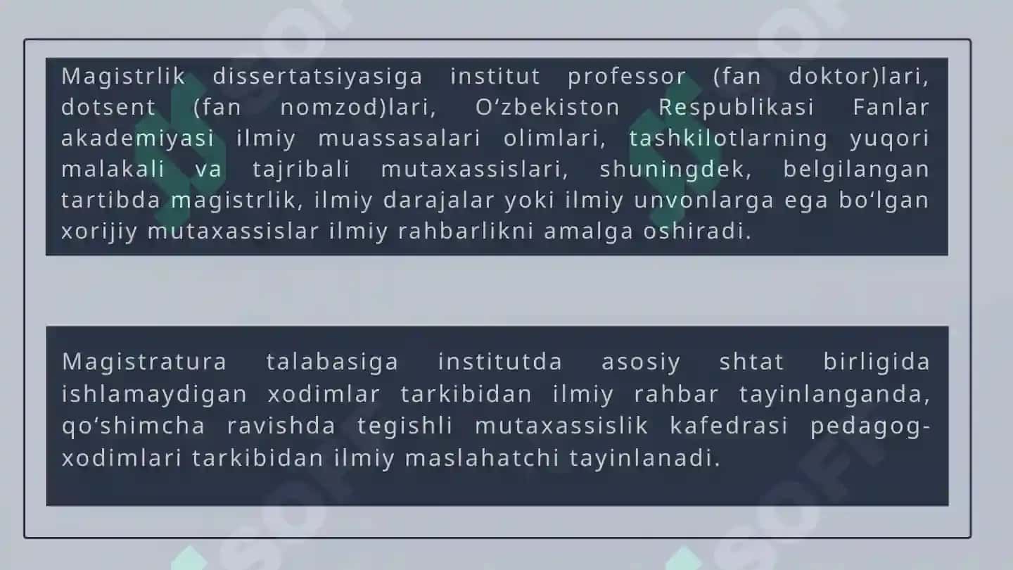 MAGISTRLIK DISSERTATSIYASINIRASMIYLASHTIRISHTARTIBI 7