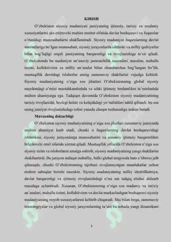 O’zbekiston siyosiy madaniyatining o’ziga xos jihatlari 3