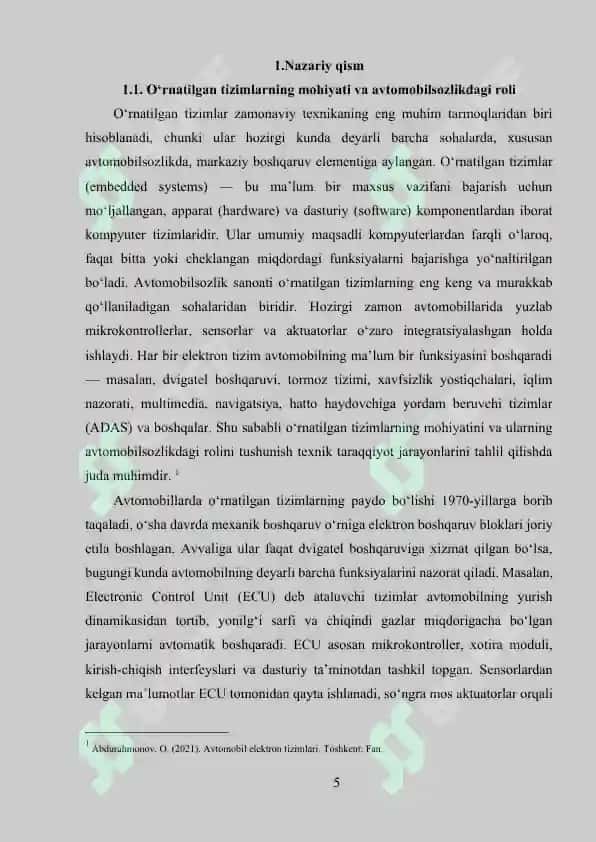 AVTOMOBILSOZLIKDA O‘RNATILGAN TIZIMLAR (ECU, ABS, ADAS) 4