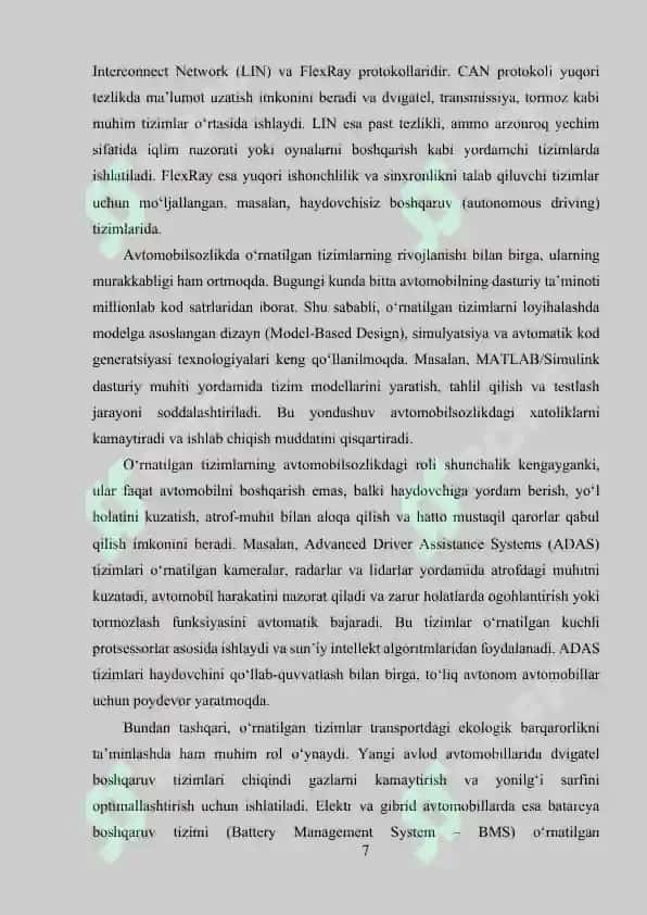 AVTOMOBILSOZLIKDA O‘RNATILGAN TIZIMLAR (ECU, ABS, ADAS) 6