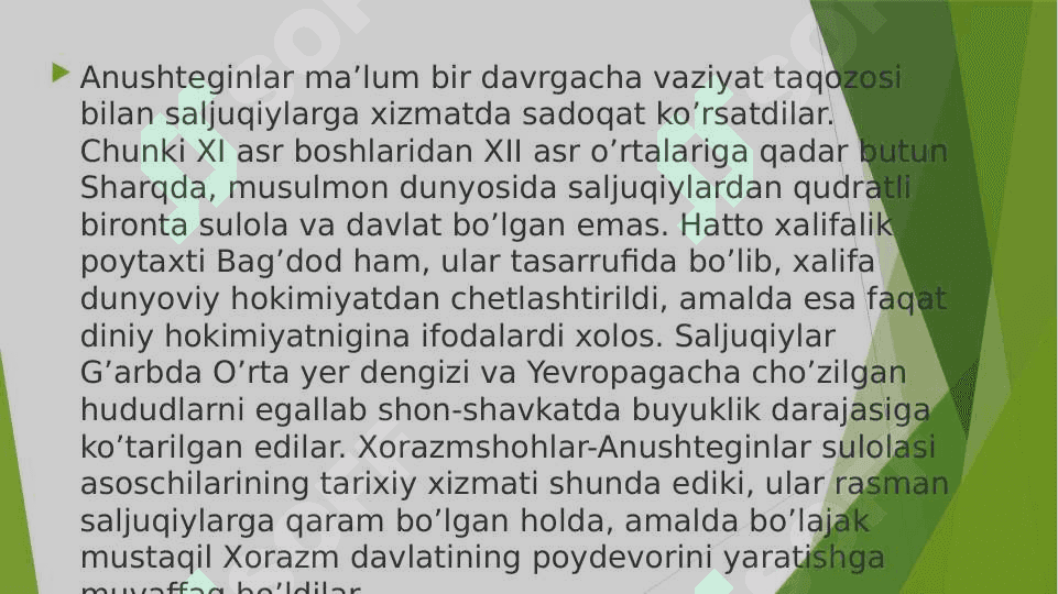 Anushtegin-Xorazmshohlar davlatining tashkil topishi 4