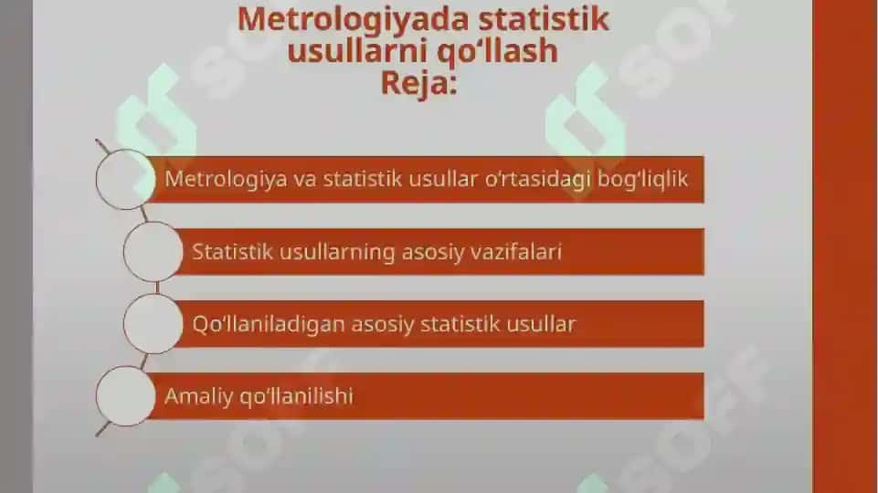 Metrologiyada statistik usullarni qo‘llash 2