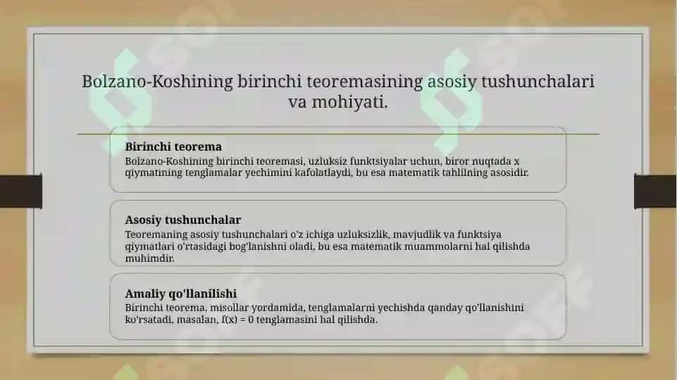Bolzano-Koshining birinchi teoremasi 3